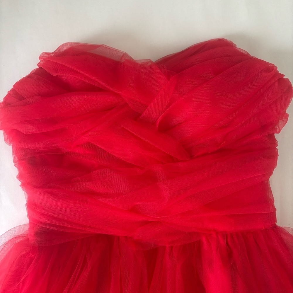 Masquerade Red Tulle Strapless Sweetheart Mini Party Dress Women’s Size 7/8 - Picture 8 of 14